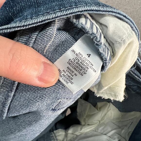 Logo Lavish Jeans Womens 4 Blue Dark Wash Patchwork - Picture 5 of 15